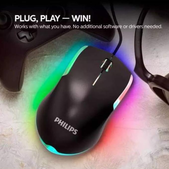 Philips G413 Gaming Mouse Wired LED Lighting