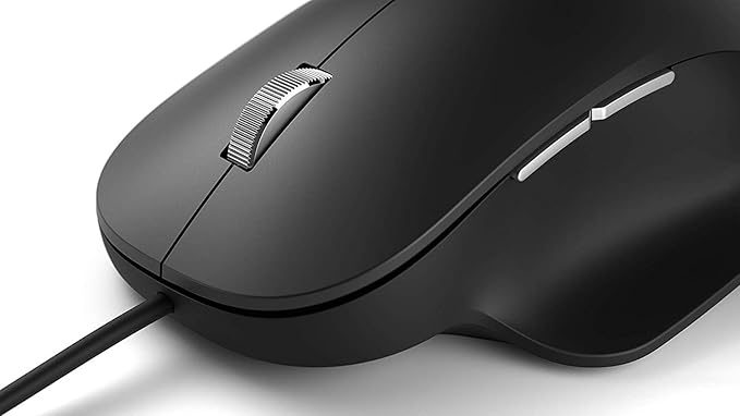 Microsoft Ergonomic Wired Mouse Comfortable Design & Thumb Rest Black