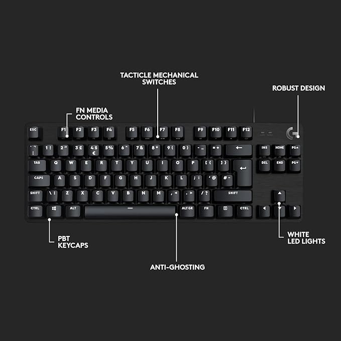 Logitech G413 TKL SE Mechanical Tactile Gaming Keyboard Compact Backlit