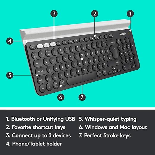 Logitech K780 Keyboard Bluetooth & UNIFY ENG/ARA