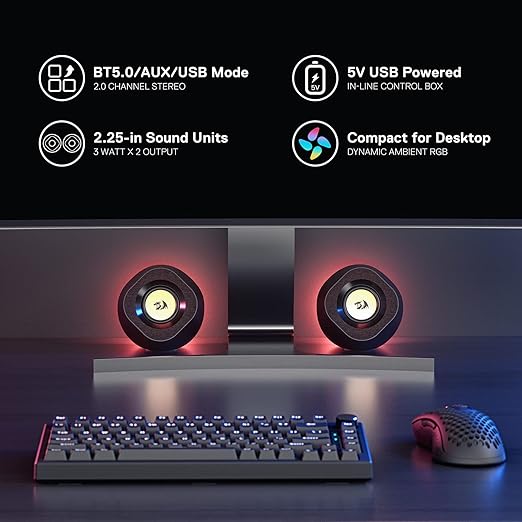 Redragon GS590 Wireless RGB Desktop Speakers