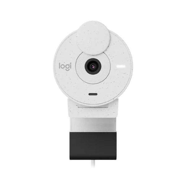 Logitech Brio 300 Full HD A 1080p webcam with auto light correction, noise-reducing mic, and USB-C connectivity - White /Pin